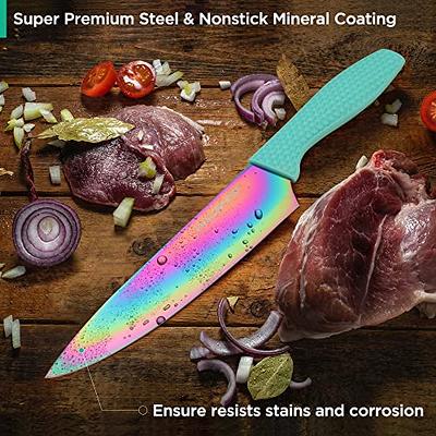 Nutrichef 8 Pcs. Steak Knives Set - Non-stick Coating Knives Set