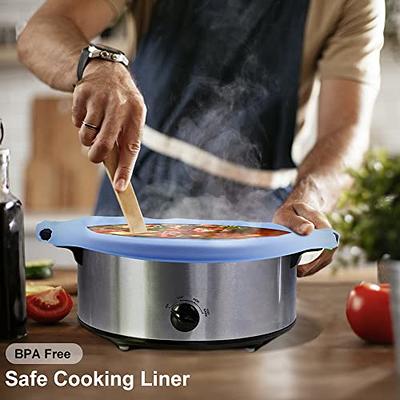  Slow Cooker Liners Fit 7-8 Quart Oval Slow Cooker, FRTIM  Reusable & Leakproof Silicone Crock Pot Liners Dishwasher Safe Cooking Pot  Liner 2PCS - Black: Home & Kitchen