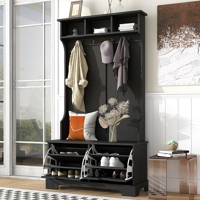 Modern Shoe Cabinet with 3 Flip Drawers for Entryway,Wood Shoe Rack Storage  Organizer - Yahoo Shopping