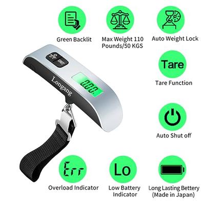 Portable Digital Luggage Scale For Travel- 110lbs Hanging Suitcase