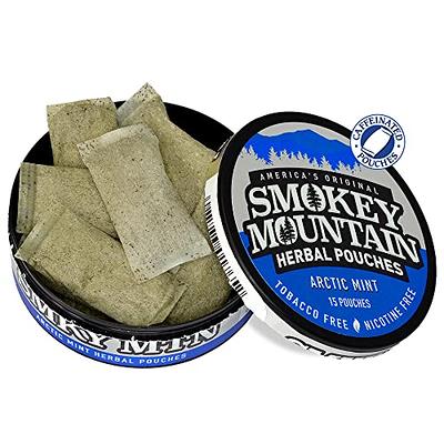 Smokey Mountain Herbal Snuff - Tobacco & Nicotine Free - 1 Can -Wintergreen  POUCH 