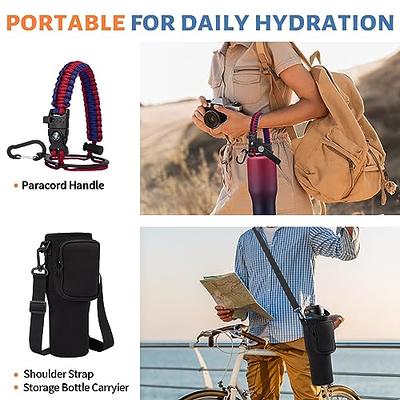 32 oz Insulated Water Bottle with Paracord Handles & Strap, 2 Lids(Straw  Lid&Spout Lid), Stainless S…See more 32 oz Insulated Water Bottle with