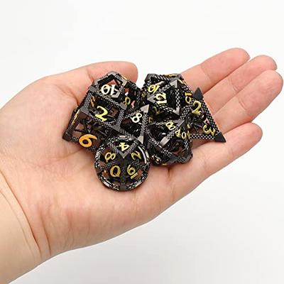 D6 Metal Dice Set, HNCCESG 6 Sided Dice 6 Pieces Solid Metal Game Dice for  DND Dungeons and Dragons Role Playing Game RPG Pathfinder Shadowrun