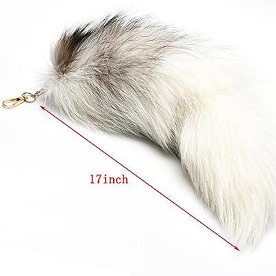 Therian Set Wolf Therian Mask, Silver Fox Tail Keychain 