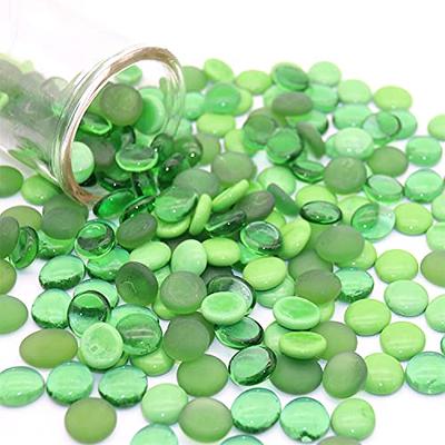 Green Mix Flat Glass Marbles for Vases, Bulk 17 LB Decorative