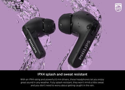 Philips T2206 True Wireless Headphones with IPX4 Water Resistance and Charging  Case, Black, TAT2206BK/00 - Yahoo Shopping