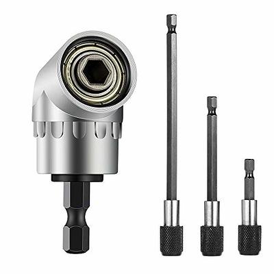 105° Right Angle Drill Adapter, 1/4 Hex Shank Right Angle Drills Attachment,  for Screwdriver Bits, Drive Socket Adapter by Electric Drill 