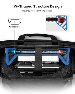 tomtoc Sling Shoulder Travel Bag for Nintendo Switch/Switch Oled, Removable W-Shaped Structure, Protective Carrying Pouch with 20 Game Cartridges Fit