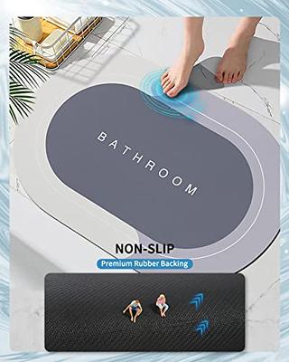 MontVoo Absorbent Non Slip Bath Rug - Quick Dry Rubber Bathroom Mat Under  Door - Washable Shower Floor Mats in Front of Bathtub, Sink