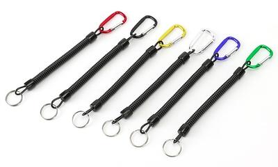 Retractable Coiled Fishing Lanyard Safety Rope Tether Grippers