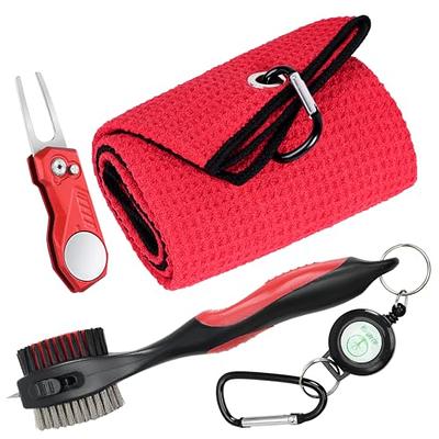 RE GOODS Golf Accessories Kit - Includes Towel, Ball Holder, Brush, Divot  Repair Tool, 2 Ball Alignment Stencil, Tee Holder, Putting Marker