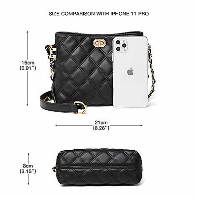 GUSEES LuckSeed Small Crossbody Bags for Women Quilted Leather Shoulder Bag  Handbags Clutch Purses, Black: Handbags