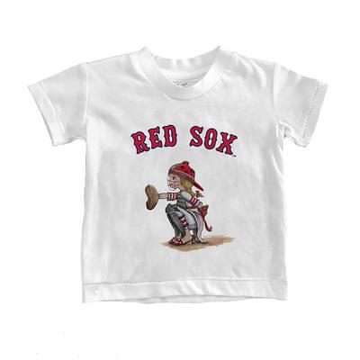 Boston Red Sox Tiny Turnip Girls Toddler Heart Banner Fringe T-Shirt - White