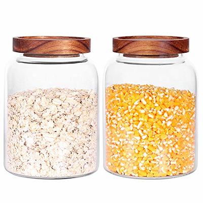 Sweejar Glass Jars with Bamboo Lids and Spoons, Overnight Oats Containers  with Lids, Coffee Tea Sugar Yogurt Container Set, 17-ounces, Set of  2(Handle Lid) - Yahoo Shopping