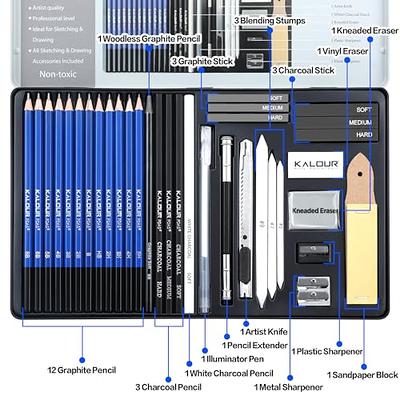 3 Pcs Pro White Charcoal Pencil Sets White Charcoal Wooden Pencils for  Artists 