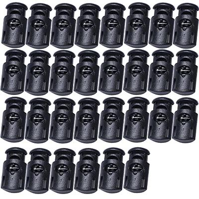 J.CARP 30Pcs Black Plastic Cord Locks End Spring Toggle Stopper, Double  Hole Elastic Cord Adjuster, Suit for Drawstrings, Bags, Shoelaces,  Clothing, Paracord, and more - Yahoo Shopping