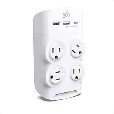 USB Wall Charger Surge Protector 5 Outlet Extender with 4 USB Charging  Ports (1 USB C Outlet) 3 Sided 1800J Power Strip Multi Plug Outlets Wall