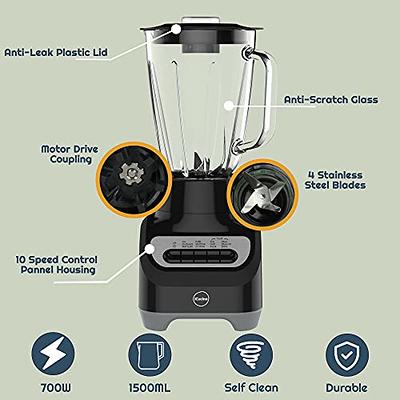  iCucina Countertop Blender, 700W, 48 oz Glass Jar, Professional  Glass Blender for Shakes and Smoothies, Frozen Fruits, Baby Foods, 12-Speed  for Mix, Ice Crushing, Easy Clean, Black, Licuadoras: Home & Kitchen