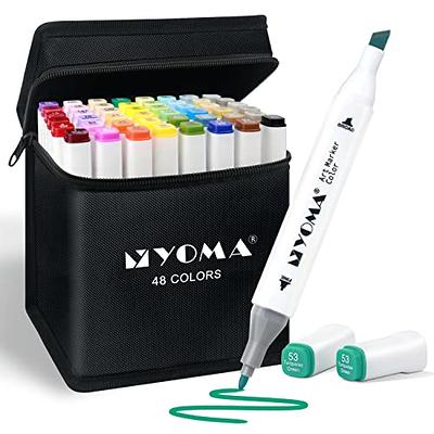 Y YOMA 48 Colors Alcohol Markers Dual Tip Markers Art Markers Set