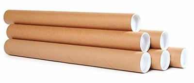 60 Pack Mailing Tubes with Caps Kraft Poster Storage Tubes Document Storage  Tube Cardboard Shipping Tubes for Shipping Storing Mailing Protecting