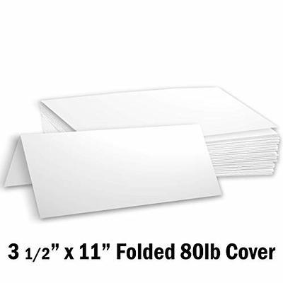 Hamilco Blank Tent Name Place Table Cards 3 1/2 x 11 Folded Card Stock - White  Cardstock Paper 80lb Cover - 100 Pack - Yahoo Shopping