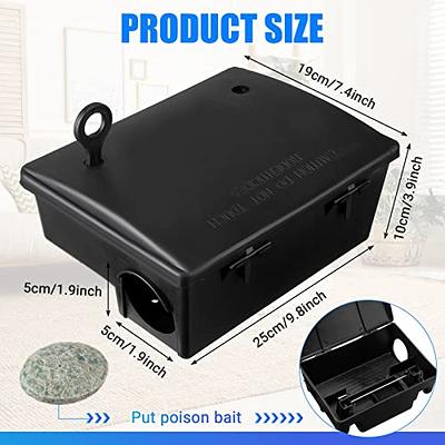  Qualirey 6 Pack Yellow Rat Bait Stations with Key Mouse Bait  Stations Rodent Bait Station Indoor 9.8 x 7.4 x 3.9 Inch Reusable Humane  Rodent Box Against Mice for Kitchen