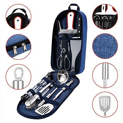 I LOVE PORTABLE STORE Camp Cooking Utensils | 11 Piece Camping Kitchen | RV  Cookware Kit | Travel Grill Set | BBQ Accessories & Essentials for Camper