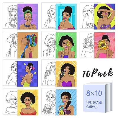 Ynedin 10 Pack 8 * 10 Pre Drawn for Painting for Adults Kits, Sip