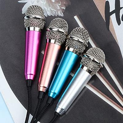 4Pcs Mini Microphone with Omnidirectional Stereo Mic for Voice Recording,  Portable Microphone Chatting and Singing Compatible with Smartphone