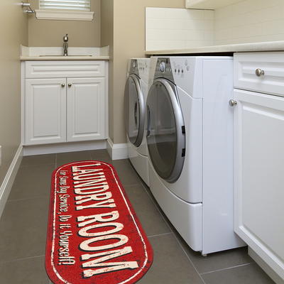 20 x 59 Laundry Room Runner Rug Mat Non Slip Oval Stain