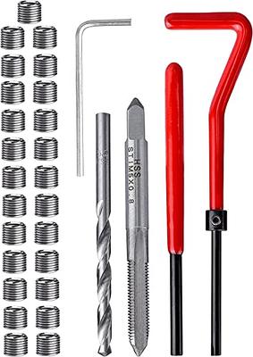 fixinus 30 Piece M5 x 0.8mm Thread Repair Insert Kit, Stainless Steel  Thread Repair Kit Helicoil Coil Compatible Hand Tool Set for Auto Repair -  Yahoo Shopping