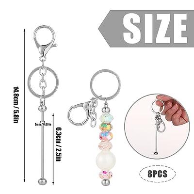 6pcs Beaded Beadable Decorative Diy Keychain Supplies Keychain Diy