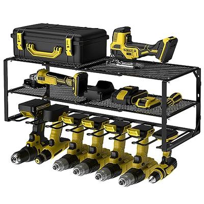 WellMall Tool Storage Organizer Holder - Wall Mount Style for Power Tool  Drill as Heavy Duty Tool Shelf & Tool Rack with Compact Design, Great as  Tool Box Organizers and Storage 