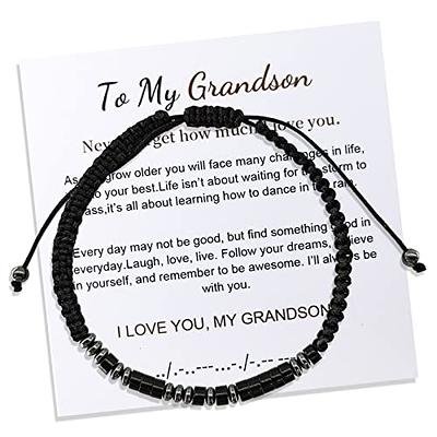 To My Son I Love You Morse Code Braceletobsidian Beads 