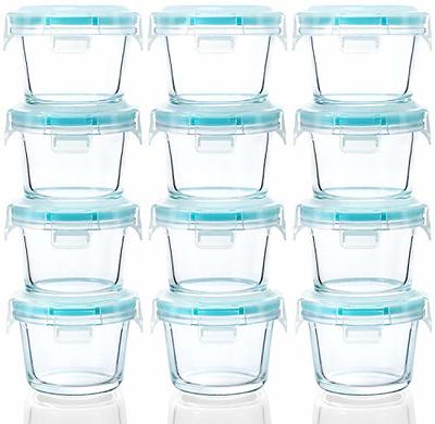  KOMUEE Glass Meal Prep Containers 2 Compartments, 5 Packs 36 oz,  Airtight Glass Lunch Bento Box with Lids, Glass Food Storage Containers,  BPA Free, Microwave, Freezer and Dishwasher Friendly: Home & Kitchen