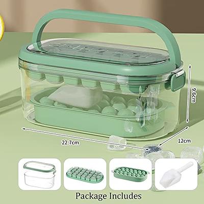 Ice Cube Tray with Lid and Bin for Freezer, Easy Release 2 Pack of 55 Nugget