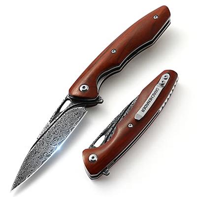  Tops Home EDC Pocket Knife for Men, Slim Folding Knives with  Sheath, Tanto Blade, Wood Handle, Low Profile Gentleman's Knife for  Everyday Carry : Sports & Outdoors