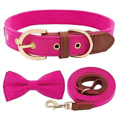 Dog Collar for Small Medium Large Dogs Pet Collars Girl Boy, PU Stamping  Leather Plaid Dogs Collar Adjustable Chihuahua Teacup Yorkie Puppy Collar