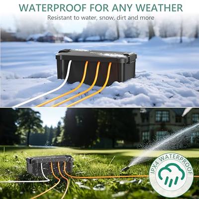 Outdoor Plug Cover Weatherproof, Diivoo Waterproof Extension Cord Box  Protector, Enough Space 4 Cable Seal Entry, IPX4 Protect Power Strip, Timer  Electrical Box, Holiday Light Decoration, Green : : Tools & Home