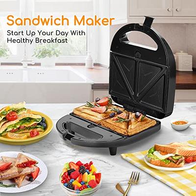 Aigostar Sandwich Maker Panini Press Grill, 3 in 1 Waffle Maker with  Removable Non-stick Plates, Electric Grilled Cheese Maker, Portable Cool  Touch