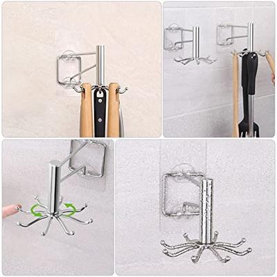 Leather S Hooks SET of 3 Black Metal Utensil Hangers Loop Hanger