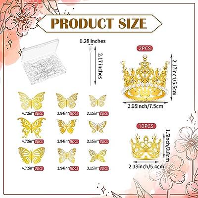 Crowye 182 Pcs Flower Bouquet Accessories Corsage Bouquet Pins Crown Cake  Topper and 3D Gold Butterflies for Bouquets Diamond Pearl Pin for Wedding  Birthday Party DIY Craft (Gold, Silver, Rose Gold) 