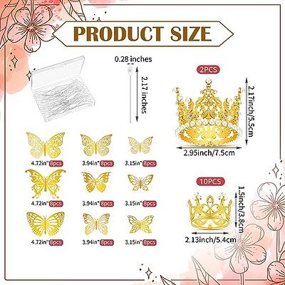 148 Pcs Bouquet Corsages Pins for Flower and 3D Gold Butterfly