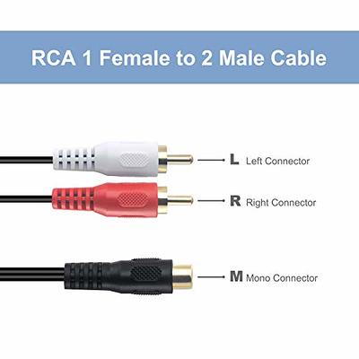 RCA Y Adapter Connector 2 Female to 1 Male, Car Audio RCA Splitter Adapter  Cable, Blue (2 Pack) : : Electronics