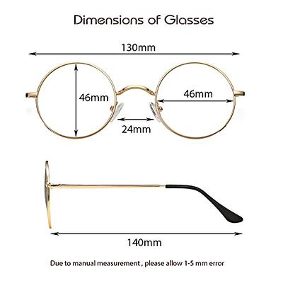 Braylenz 2 Pack Retro Small Round Glasses with Clear Lens, Unisex Style  Hippie Eyeglasses Frame