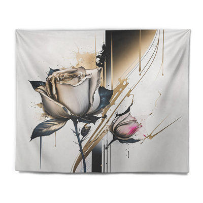 Ambesonne Flower Tapestry, Shabby Form Roses Buds Leaves Tulips Floral  Details Butterfly Natural Eco Print, Fabric Wall Hanging Decor For Bedroom  Livi - Yahoo Shopping