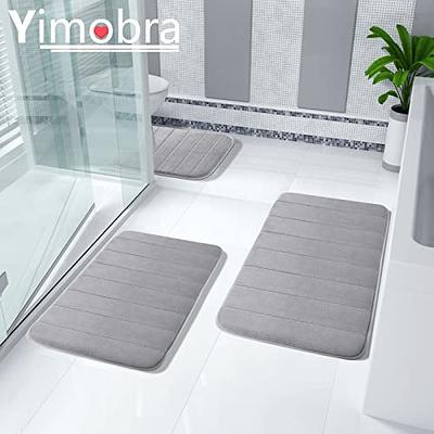 Yimobra Memory Foam Bath Mat Set, Bathroom Rugs for 3 Pieces, Toilet Mats,  Soft Comfortable, Water Absorption, Non-Slip, Thick, Machine Washable