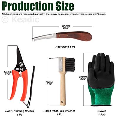 Keadic 7 pcs Horse Farrier Hoof Trimmer Tool Kit Contains Professional  Horseshoe Pliers Nipper, Hoof Knife Horseshoe Brush and Rasp Hoof Cutter,  Horses Hoof Trim Set for Horses Cattle Sheep Donkeys 