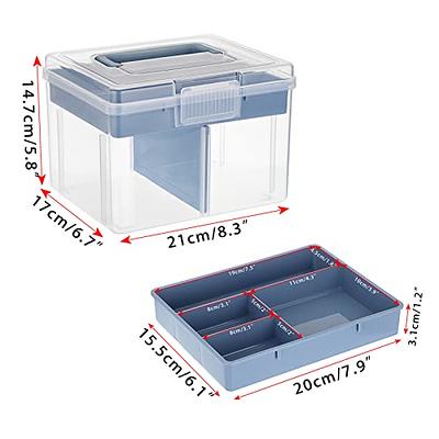  BTSKY 2 Layer Stack & Carry Box, Plastic Multipurpose Portable  Storage Container Box Handled Organizer Storage Box for Organizing  Stationery, Sewing, Art Craft, Jewelry and Beauty Supplies Dark Grey : Arts