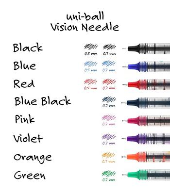 Uniball Vision Rollerball Pens, Black Pens Pack of 12, Fine Point Pens with  0.7mm Medium Black Ink, Ink Black Pen, Pens Fine Point Smooth Writing